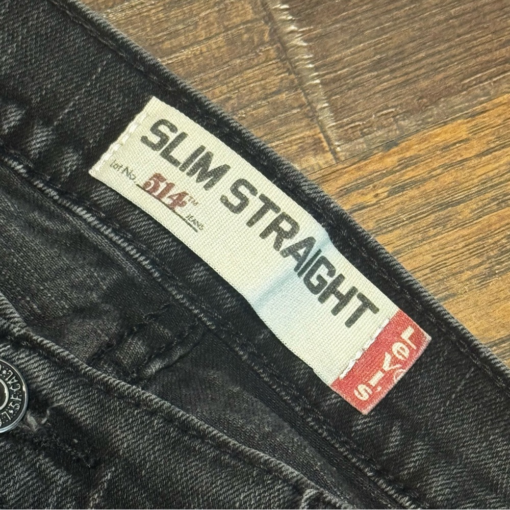 Levi's 514 Slim Straight Black Jeans (ACTUAL measurement 34x30) - Picture 7 of 10